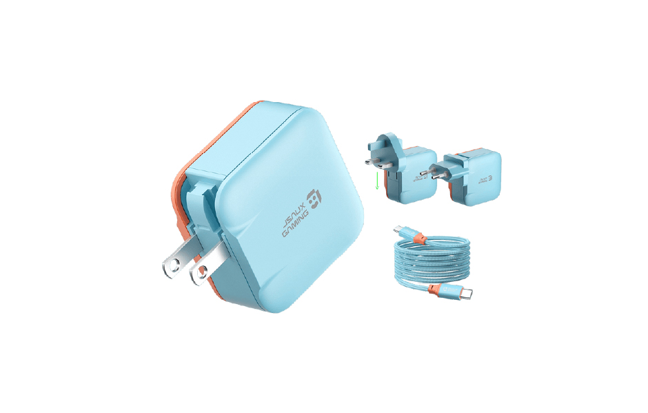JSAUX 65W USB-C Foldable Charger (CH6505) - Blue & Orange